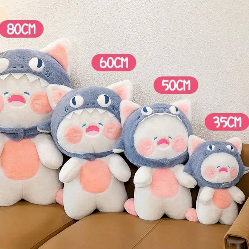 Gấu bông mèo Dudu đội nón cá đáng yêu - Size từ 35cm đến 80cm - Quà tặng thú bông hoạt hình dudu mặt cười, nón cởi ra được