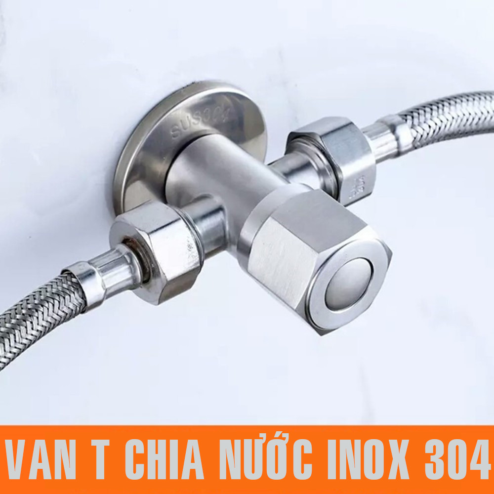 Van nước phòng tắm - van khóa 2 đường nước inox 304 - Van T cầu dùng để chia nước phòng tắm, nhà vệ sinh - HÀNG CHÍNH HÃNG