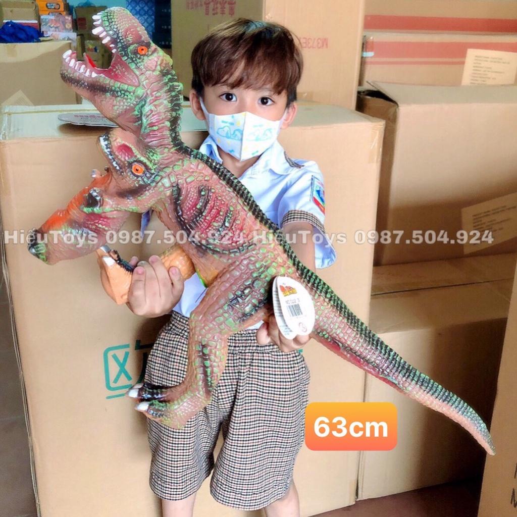 Khủng Long Bạo Chúa Size To 63cm Chất Liệu Cao Su Mềm Nhồi Bông Có Nhạc Đồ Chơi Cho Bé Trai Hiếu Toys