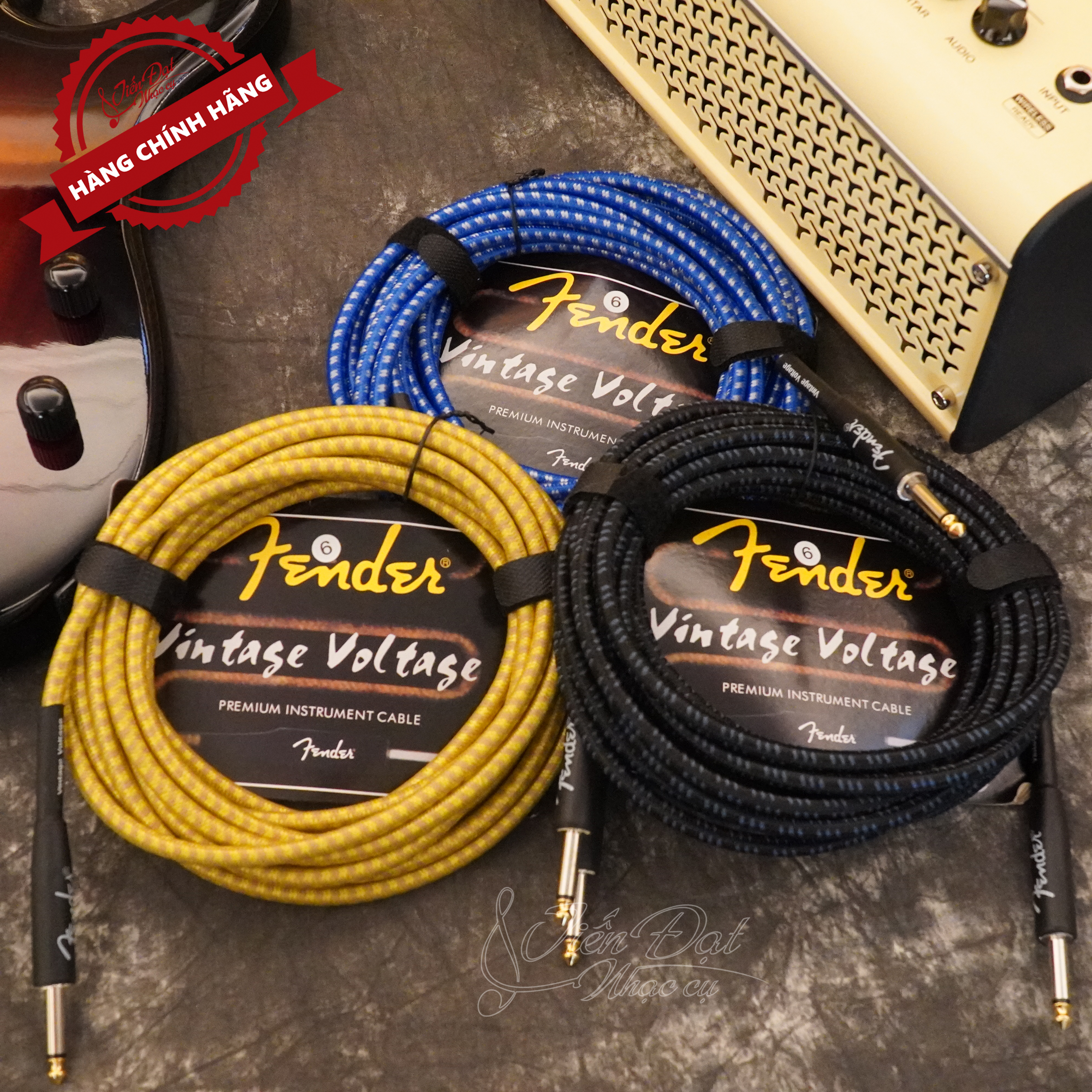 Dây Line Guitar Ra Loa Fender Loại 3m, 6m, 10m, Bọc Vải Chống Rối Và Không Bị Gãy Dập