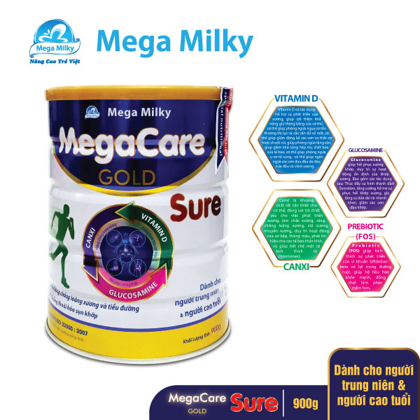 Sữa bột MEGACARE GOLD Sure dành cho người trung niên và cao tuổi