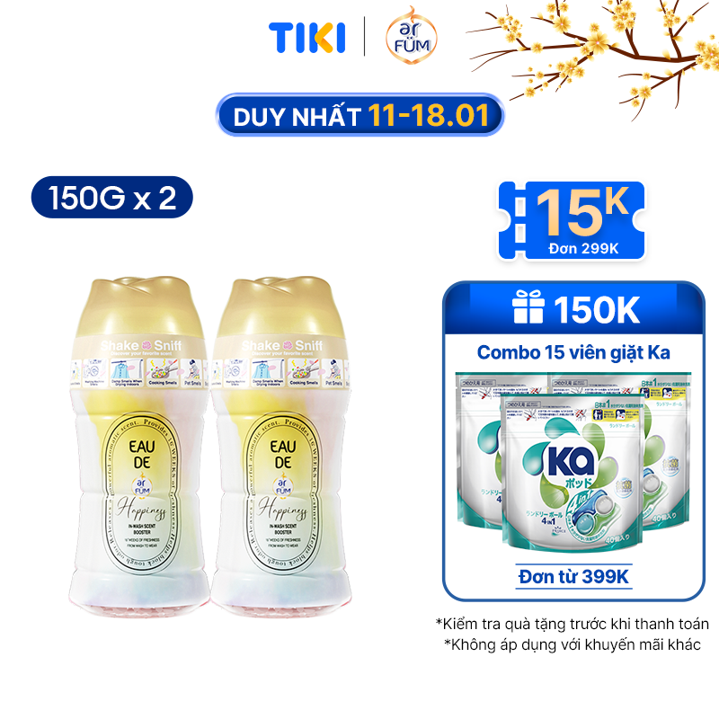 Combo 2 Hạt Xả Thơm Quần Áo Hương nước hoa ArFUM Lưu Hương lâu, Làm Mềm Vải Và Chống Tĩnh Điện