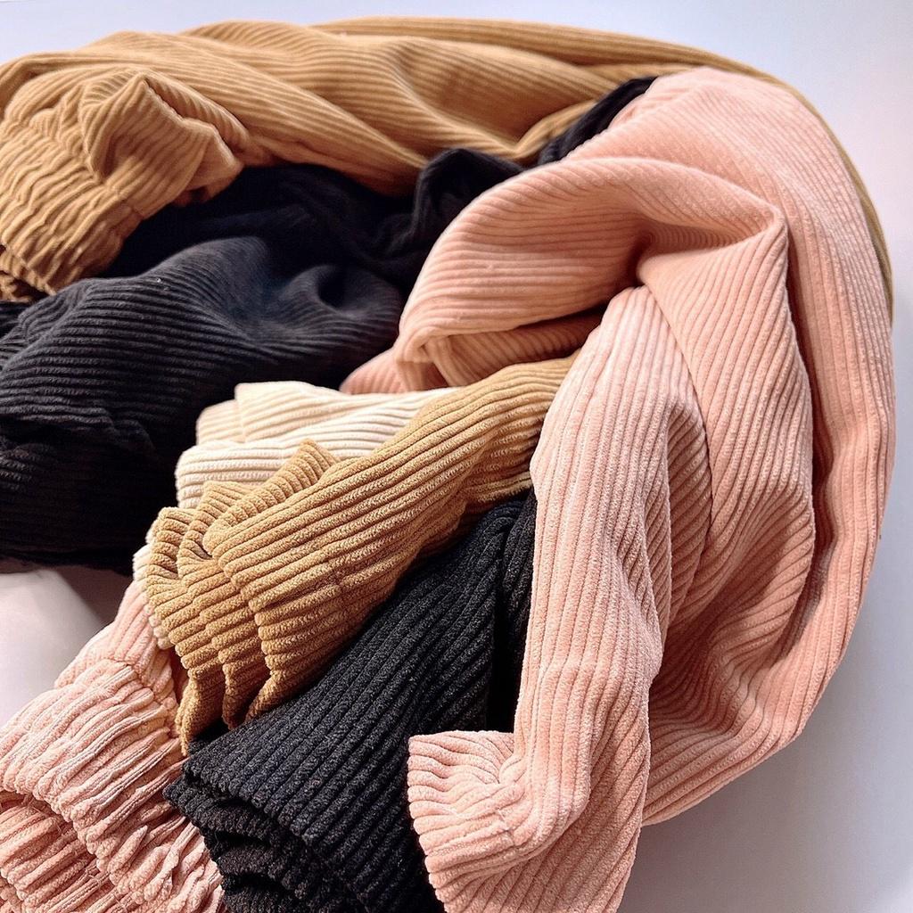 Quần Ống Rộng Baggy Lưng Cao Chất Liệu Kaki Nhung Tăm Unisex Nam Nữ Phong Cách Hàn Quốc Ulzzang
