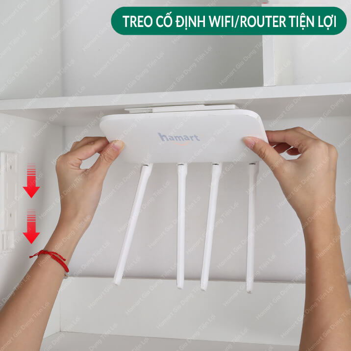 Miếng Dán Tường Treo Ổ Cắm Điện Móc Treo Cục Phát Wifi Router Đa Năng Tiện Lợi