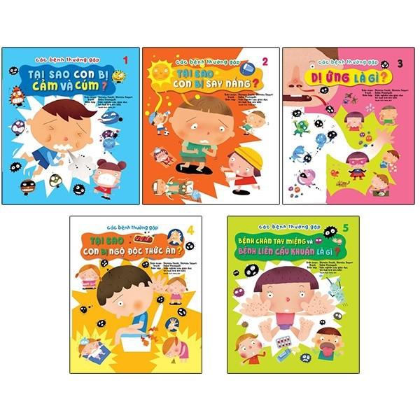 Sách Ehon Nhật Bản Combo Các bệnh thường gặp (5 cuốn) - Quảng Văn