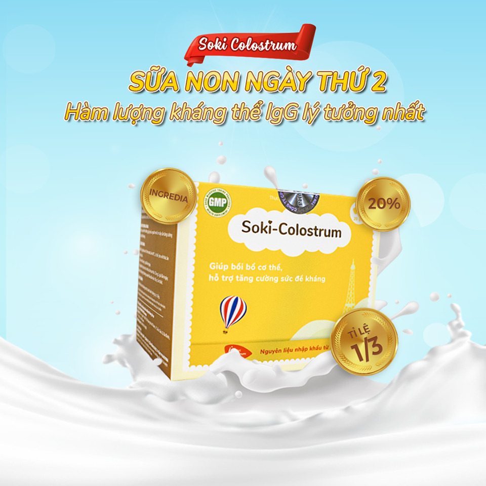 SOKI COLOSTRUM - TĂNG CƯỜNG ĐỀ KHÁNG CHO TRẺ