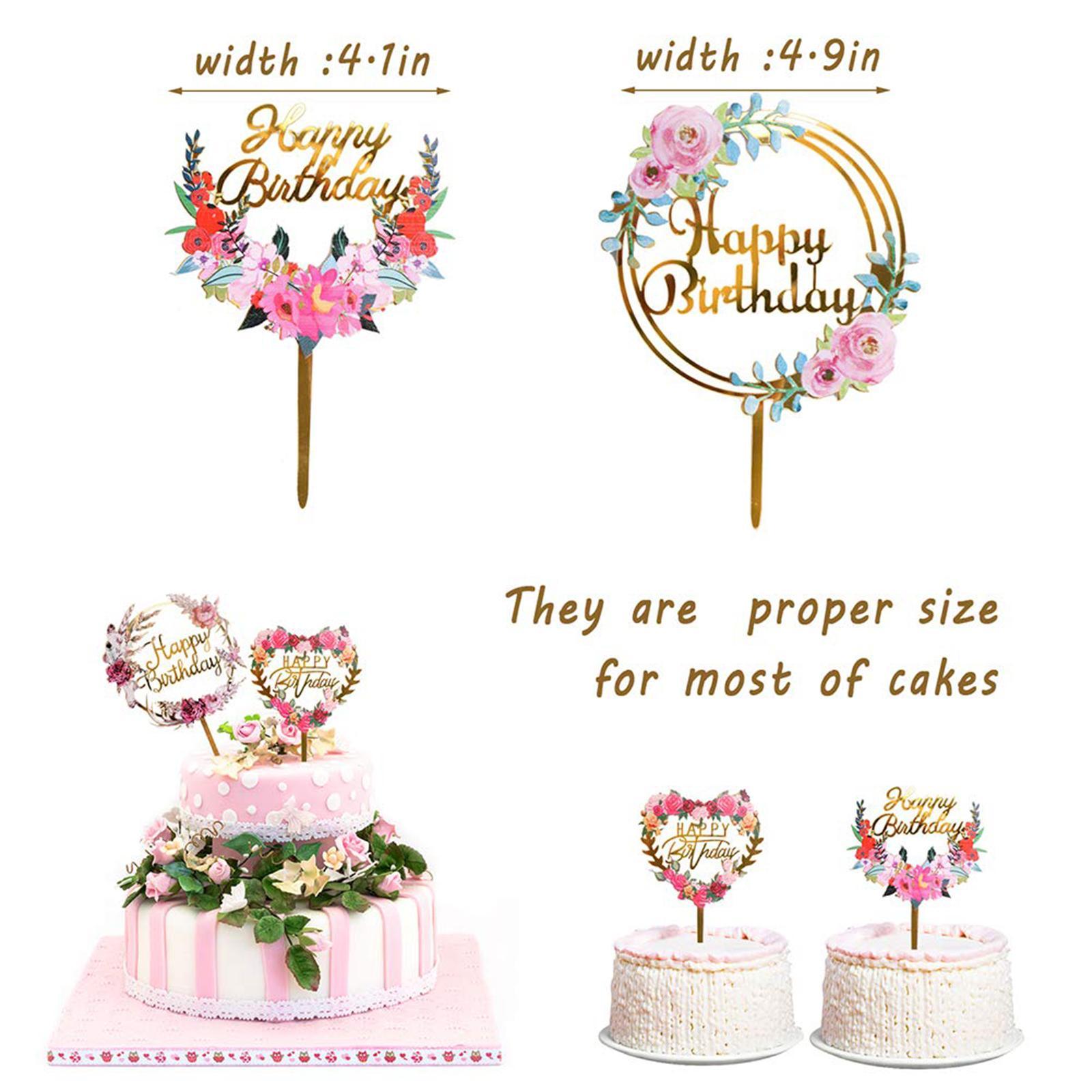 5x Pastoral Cake Toppers Photo Props for Wedding Engagement Baby Shower