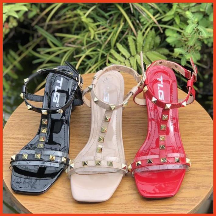 TLG Sandal cao gót nữ quai đính đá hot trend 2020 trẻ trung năng động 20742