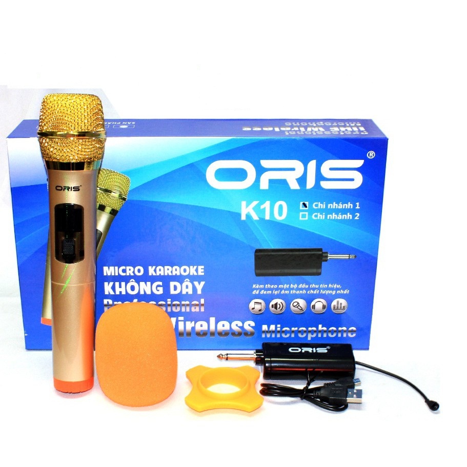 MICRO KHÔNG DÂY ORIS K10 CHO LOA KÉO, AMPLY BỘ 1 MICRO - HÀNG NHẬP KHẨU