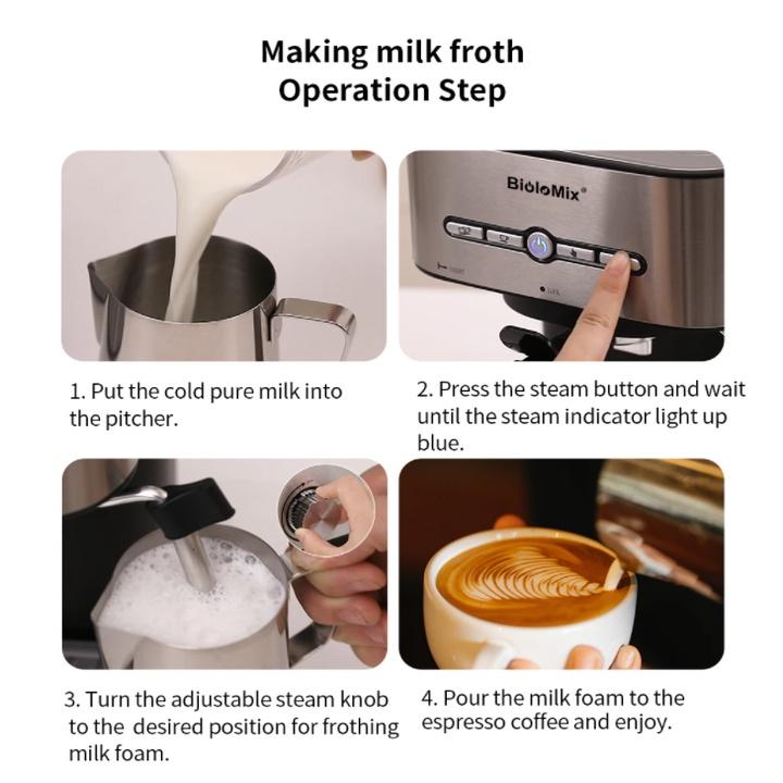 Máy pha cà phê Espresso thương hiệu cao cấp BioloMix CM6866 - Hàng Nhập Khẩu