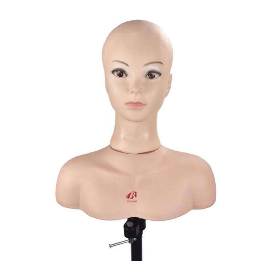 Sturdy PVC Mannequin Head Stand Shoulder Jewelry Display Bust Support Base