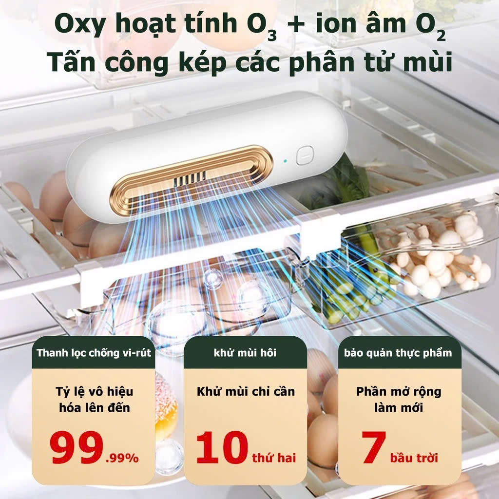 Máy KhửMùii &amp; Diệt Khuẩn Tủ Lạnh Ozone Mini – Sản Phẩm Không Thể Thiếu Trong Mỗi Gia Đình đèn pha led