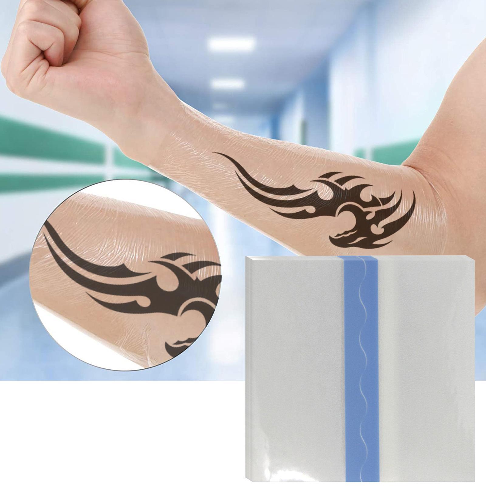 10 Sheets Transparent Adhesive Bandage Waterproof for Tattoo Skin Protection