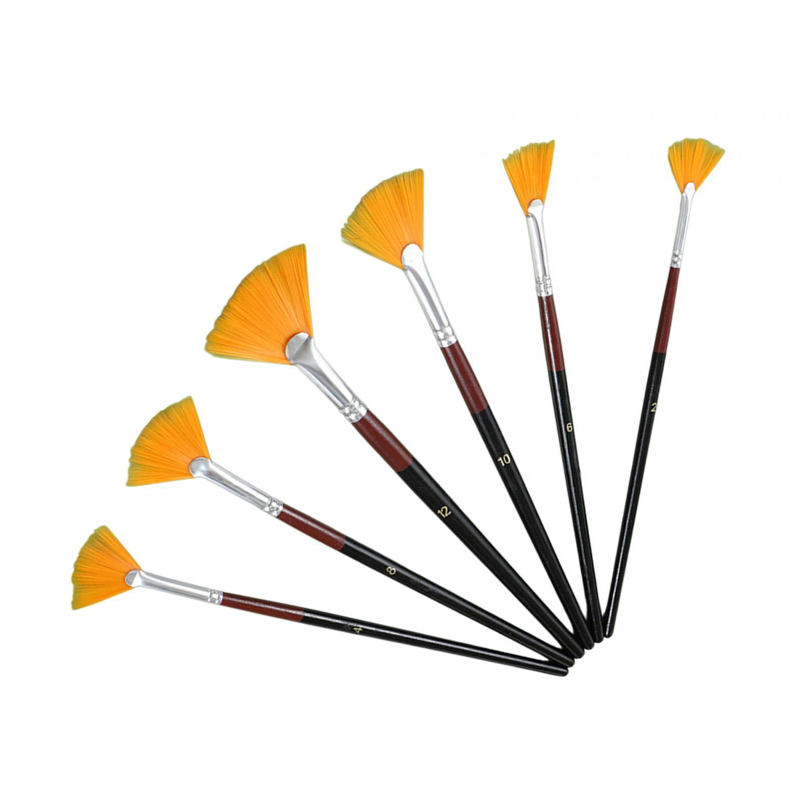 6Pcs Watercolor Paint Brush Pen Set Artists Paint Brush Set for Oil Water