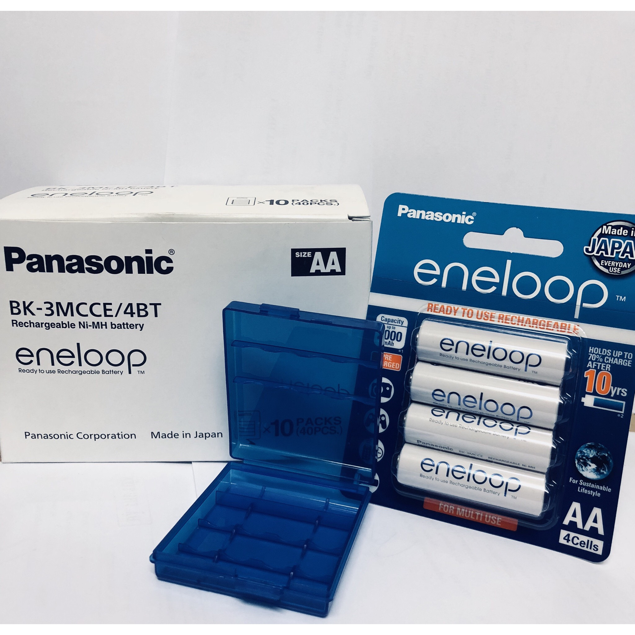 Pin sạc vỉ 4 viên pin eneloop Panasonic AA 2000mAh BK-3MCCE/4B-V-Hàng chính hãng