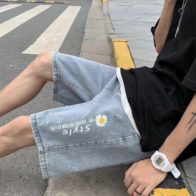 FLOWER JEANS SHORTS