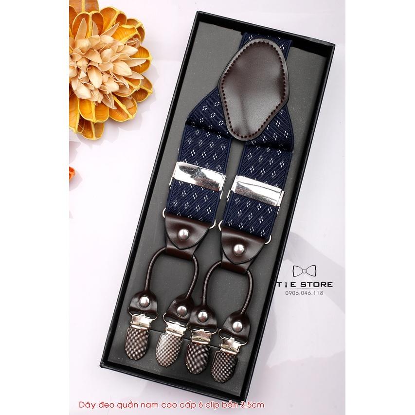 Dây đeo quần nam chữ Y 3.5cm 6 clip khóa kẹp - dây yếm quần nam cao cấp đủ mẫu