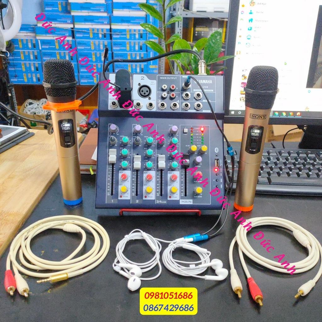 Trọn Bộ Mixer F4 USB Yamaha Kết Hợp Mic Không Dây Sony Cực Chất. Dễ Dàng Sử Dụng, Âm Thanh Sống Động