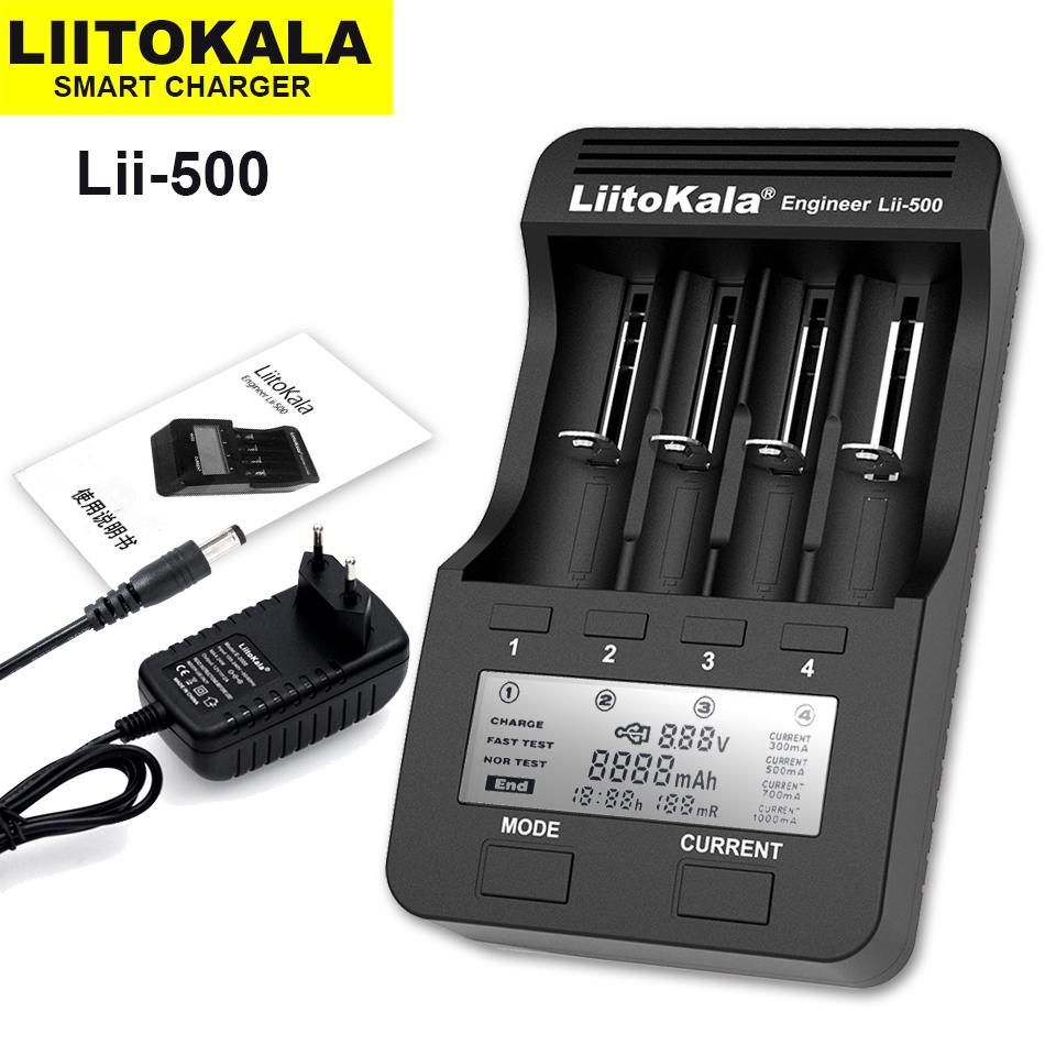 Liitokala Lii-500 LCD 3.7V 18650 18350 17500 16340 18500 21700 14500 26650 AA NiMH Lithium-Pin Sạc Lô Hàng Màu Sắc: Lii-500 Sạc