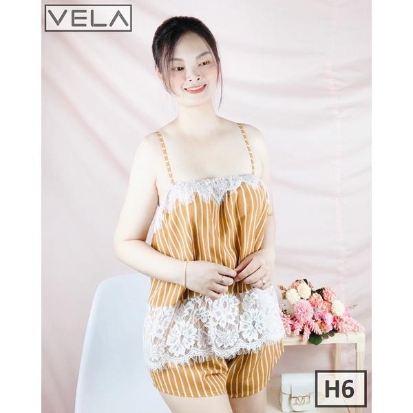 Bộ Ngủ Hai Dây Ren Phối Lụa Satin Loại 1