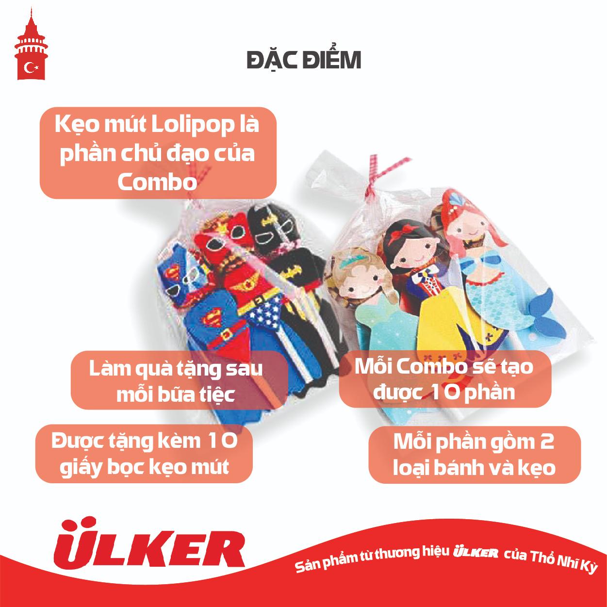 [LOLIPOP COMBO] 5 set Combo Kẹo mút ULKER YUPO LOLIPOP và các loại bánh ULKER