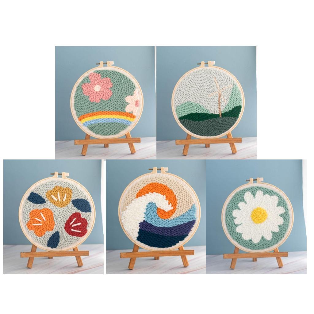 Punch Kit with Punch Bamboo Embroidery Hoop DIY Craft