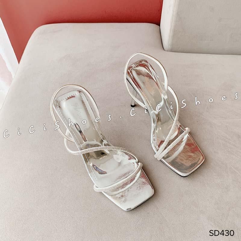 Dép cao gót CiCi Shoes rẻ quai đá quấn GN KL 9p - SD430