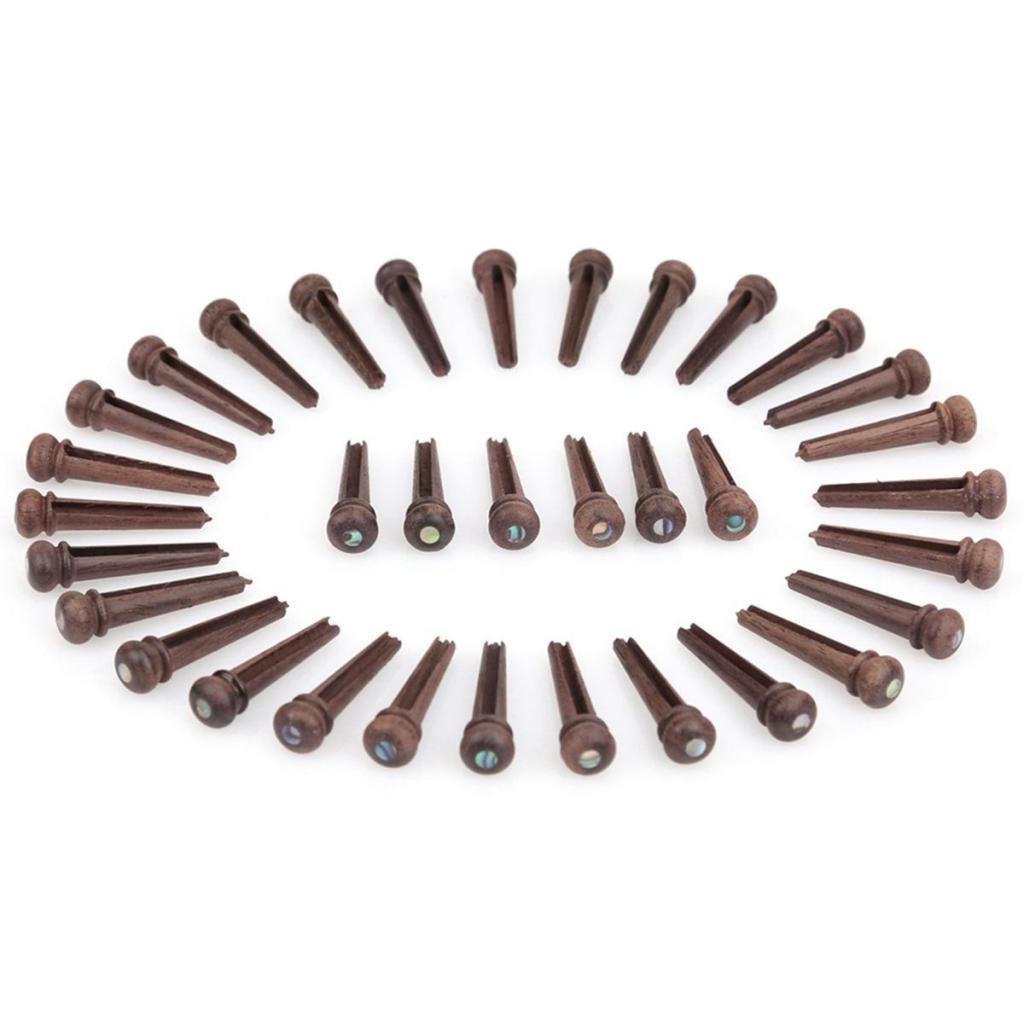 Acoustic Guitar Bone Bridge Saddle and Nut ,Rosewood Bridge Pins Dot