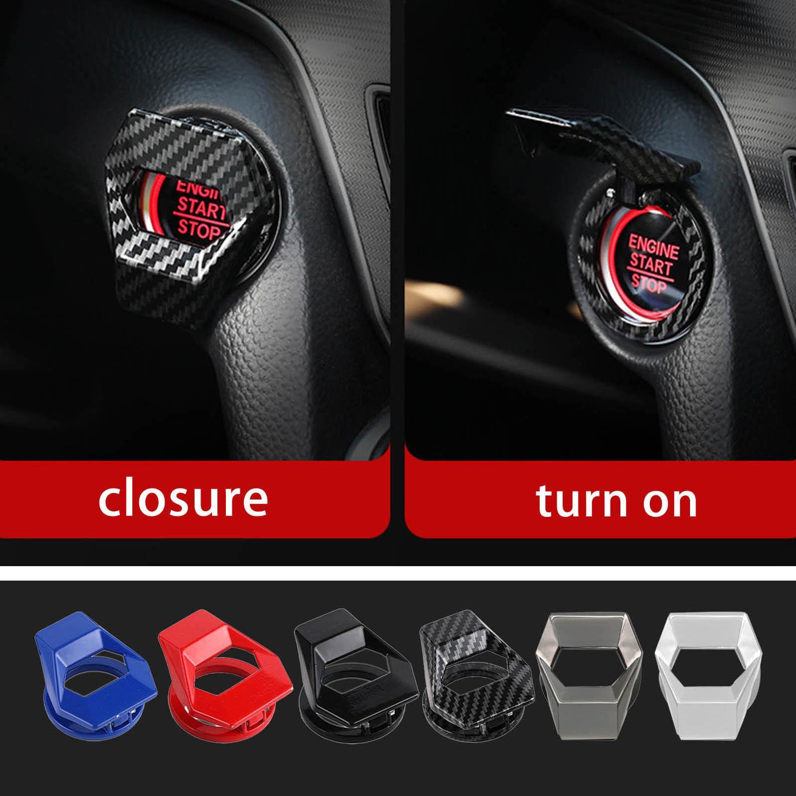 Car One Key Start Button Protective Cover, Made of High Quality Alloy Material Wear Resistant
