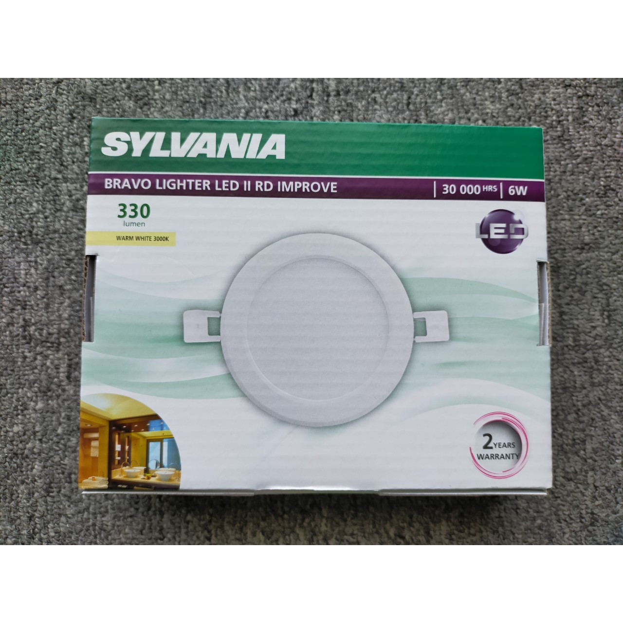 ĐÈN LED ÂM TRẦN SYLVANIA DOWNLIGHT BRAVO LIGHTER LED II RD 6W ÁNH SÁNG VÀNG 3000K 220-240V 30000H - HÀNG CHÍNH HÃNG