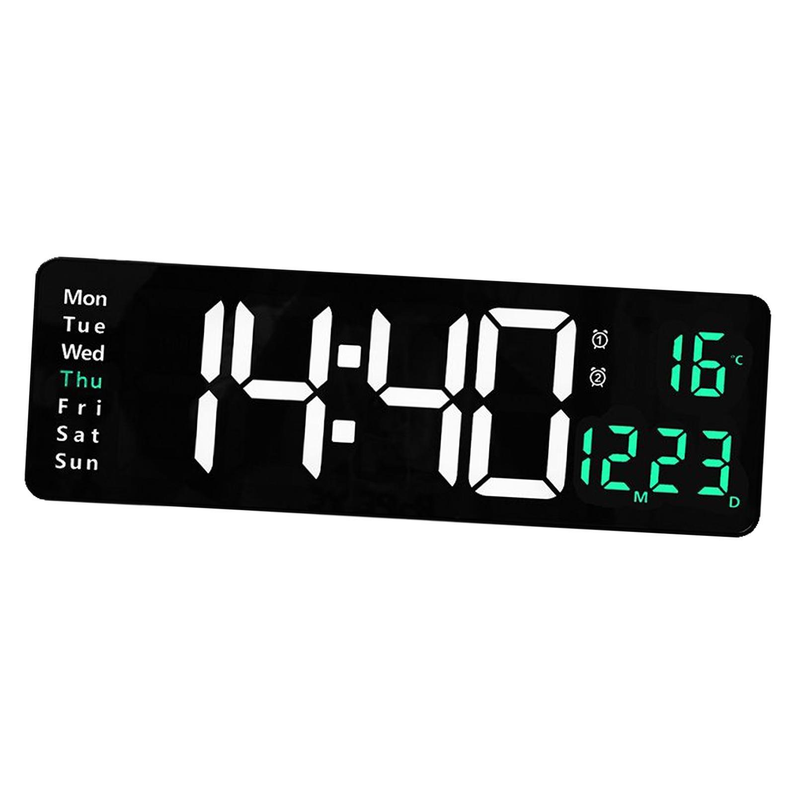 Digital Wall Clock, Date Temperature Week Display for Apartment Home Decor