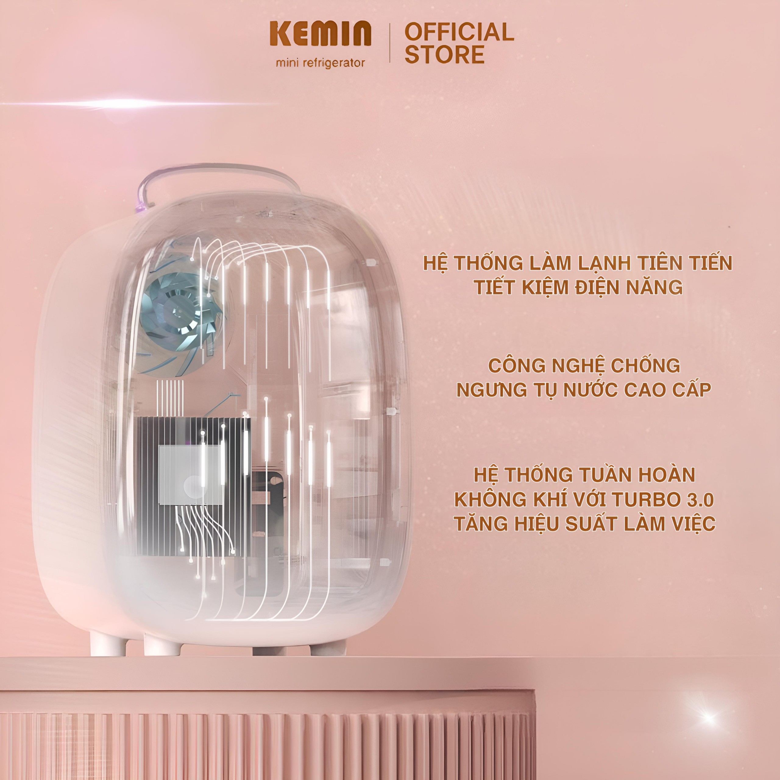 Tủ Lạnh Mini KEMIN KU800 - 8L - Công Nghệ Chống Ngưng Tụ - 2 Chiều Nóng Lạnh Hàng Chính Hãng