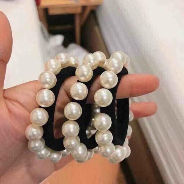 Dây buộc tóc đính hạt sang chảnh