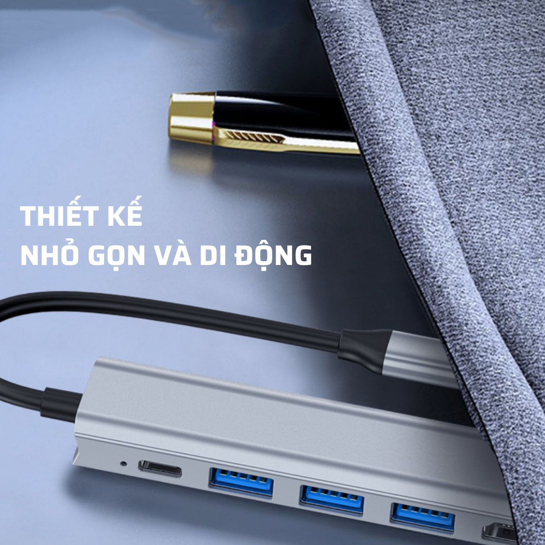 Hub Chuyển Đổi Type C Chia 5 Cổng HDMI / USB 3.0 / USB 2.0 / PD Hỗ Trợ Sạc Nhanh, Có Khe Tản Nhiệt - Hàng Chính Hãng Tamayoko