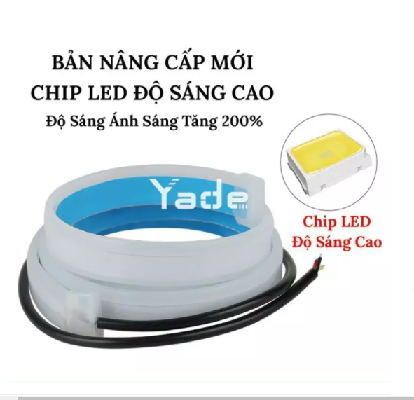 BỘ 2 DÂY LED XI NHAN ĐUỔI 2 MÀU SÁNG TRẮNG VÀ VÀNG 60CM SILICON CHỐNG NƯỚC