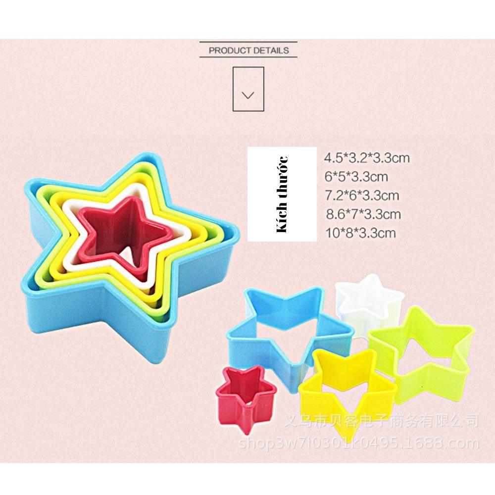 Khuôn Bánh Quy Cookies Bộ 6 Khuôn Nhấn Cookie Cutter Nhựa Nhiều Mẫu Cao Cấp - QUYNHUA