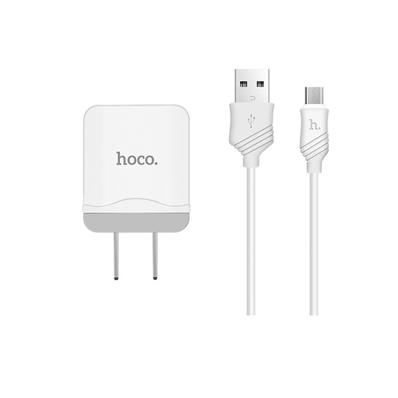 Bộ sạc điện thoại HoCo C22 dây MicroUSB (Trắng)