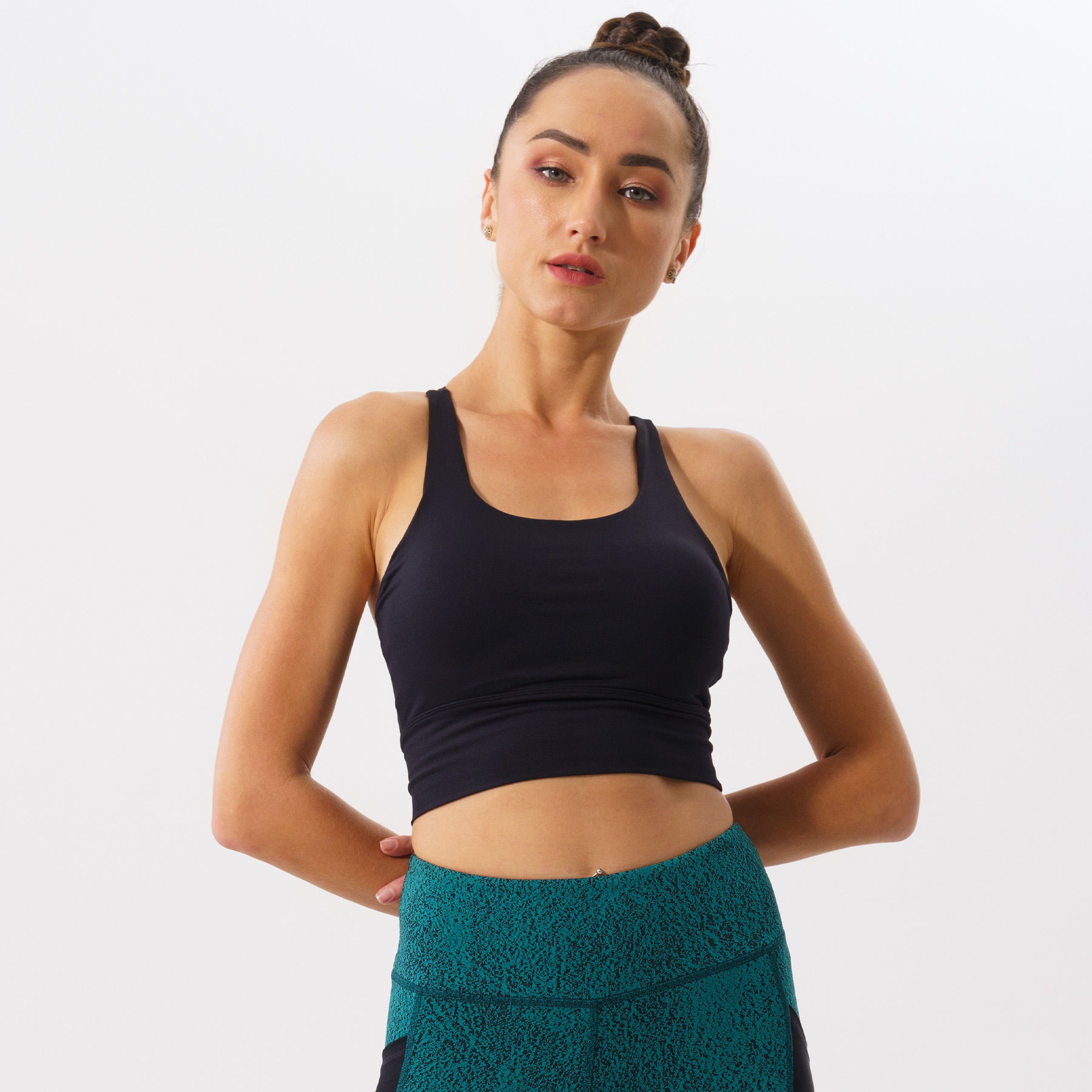 Áo tập Yoga Gym croptop 4 dây cho nữ Hibi Sports CR808 - Kèm mút nâng ngực