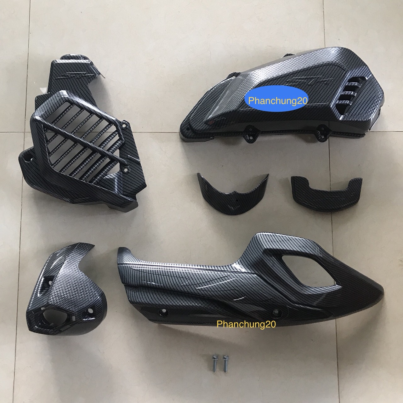 COMBO ỐP PHỤ KIỆN TRANG TRÍ DÙNG CHO XE SH 2017 2018 2019 CACBON
