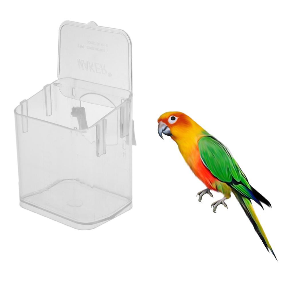 Pet bird acrylic feeder storage parrot cage hanging pet