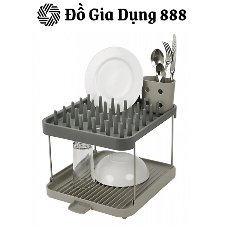 Giá úp bát đĩa 2 tầng Joseph Joseph 85150 Duo 2-Tier Dish Rack - Grey hàng chính hãng