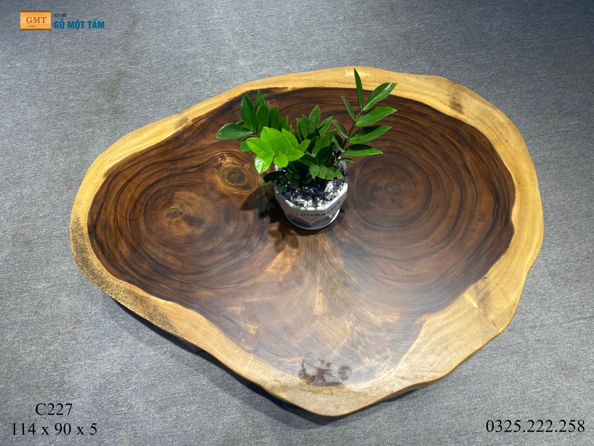 Bàn Sân Vườn Gỗ Me Tây, Bàn Cafe Gỗ Me Tây, Bàn Gỗ Me Tây Nguyên Tấm Dài 1,14m Rộng 90cm Dày 5cm