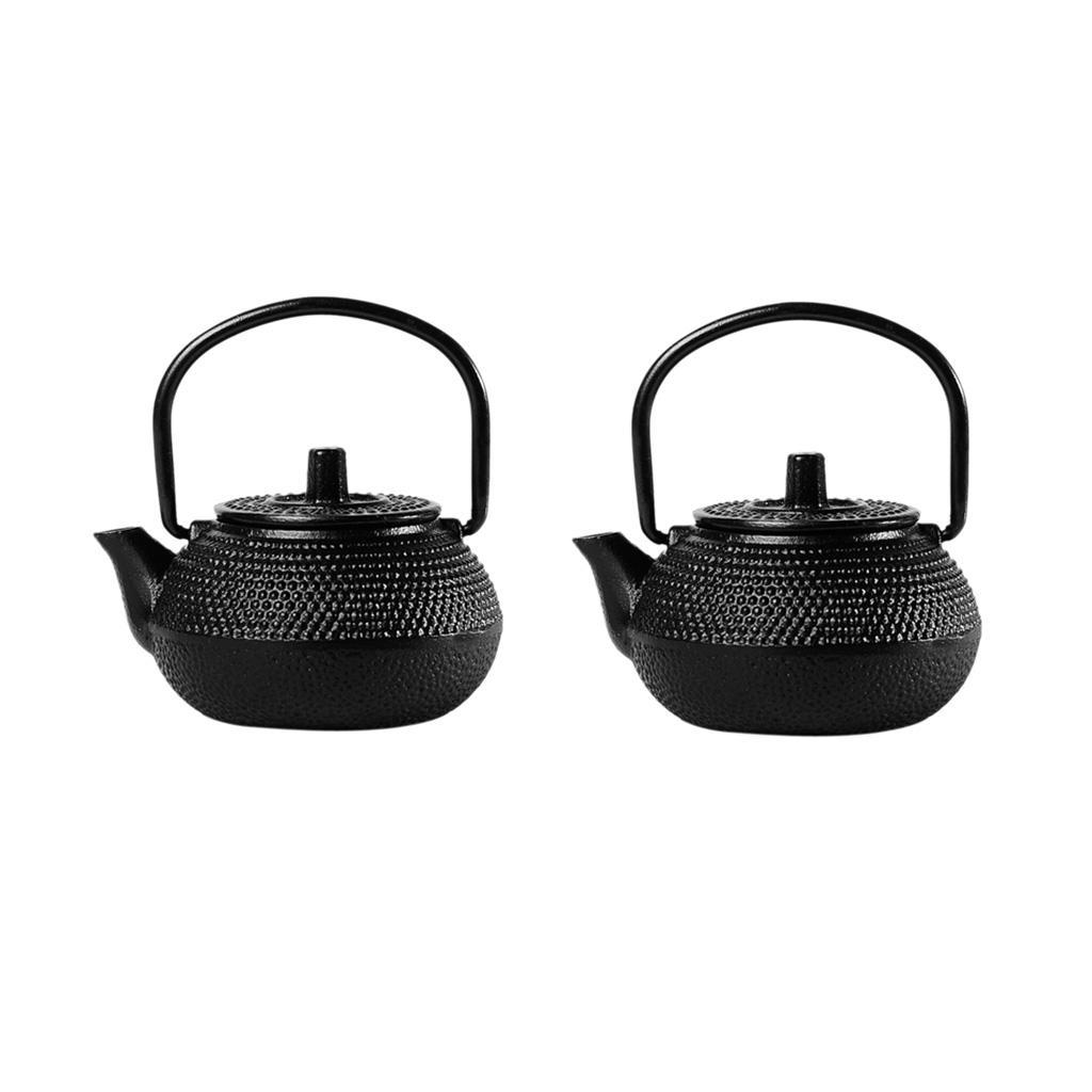 2 pieces Japanese Style Cast Iron Kettle Tetsubin Teapot Mini Tea Pot 50ml