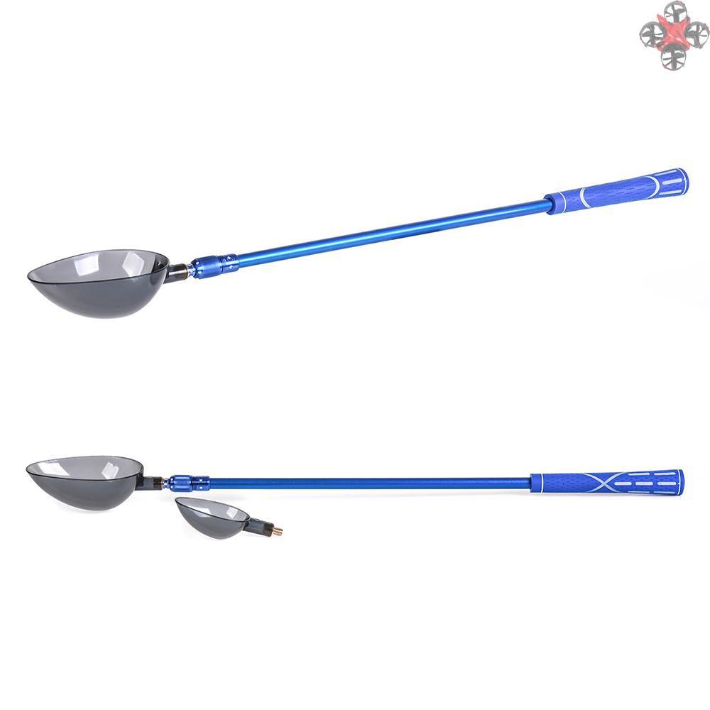TOP 55 - 95cm Telescopic Aluminum Baiting Throwing Stick Handle with 2 Baiting Spoons Bait Throwers