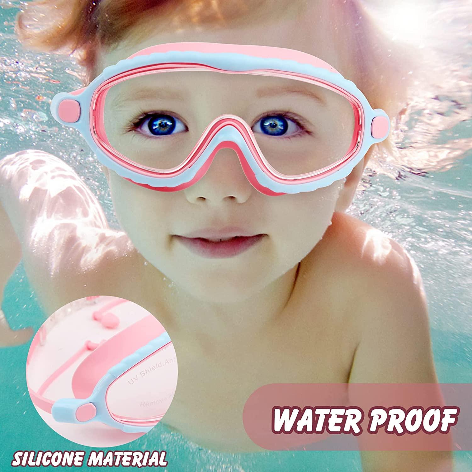 Kính Bơi Chống Thấm Nước Kèm Túi Di Động Kính Bơi Cho Trẻ 3-15 Tuổi Bé Trai Bé Gái Bơi Trong Nhà Và Ngoài Trời