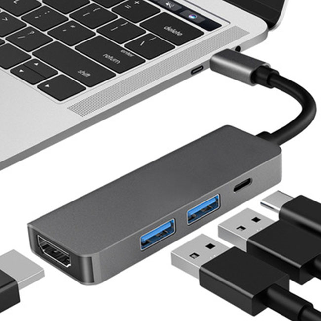 Hub chia USB Type-C 5 Cổng HDMI/USB 3.0/SD/TF US01 - Hàng chính hãng