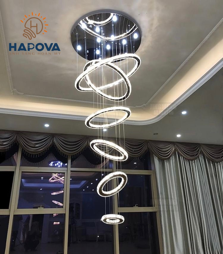 Đèn thả thông tầng 6 vòng 3 chế độ HAPOVA VILLY 5810