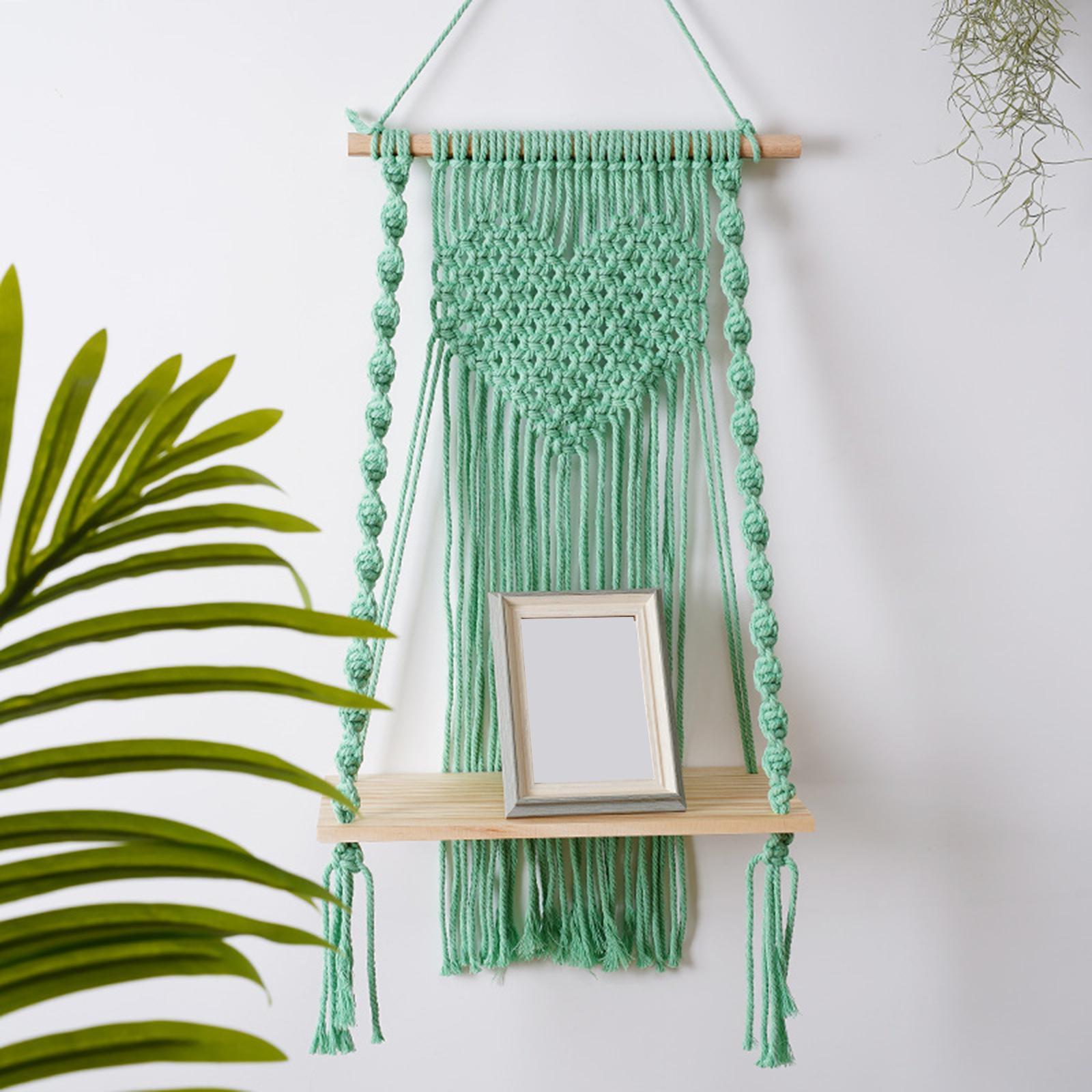 Macrame Wall Hanging Shelf Bohemian Basket Hanger Holder Storage for Bathroom