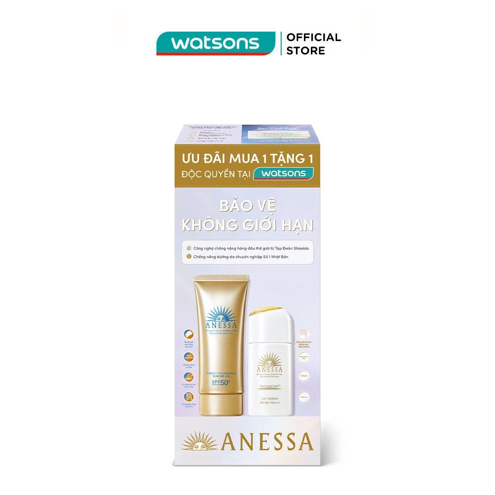 Combo Chống Nắng Anessa (Serum Chống Nắng Anessa Day Serum SPF50+ PA++++ 30ml + Gel Chống Nắng Anessa Perfect UV Sunscreen Skincare Gel SPF50+ PA++++ 90g)