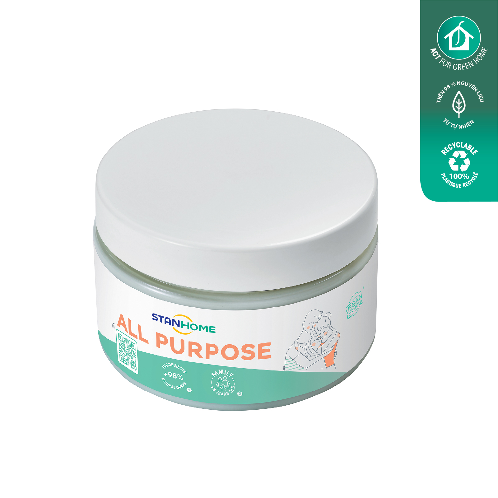 Kem dưỡng ẩm làm dịu, làm mềm cho da khô & da nhạy cảm Stanhome Family Expert All Purpose 300ml/hũ